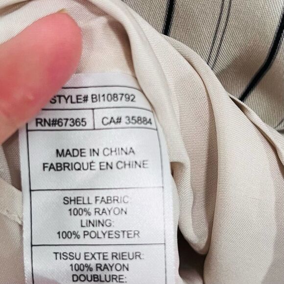 BB Dakota Charlize Striped Lace Up Back Dress 8 Beige Mini A-line - Picture 9 of 9